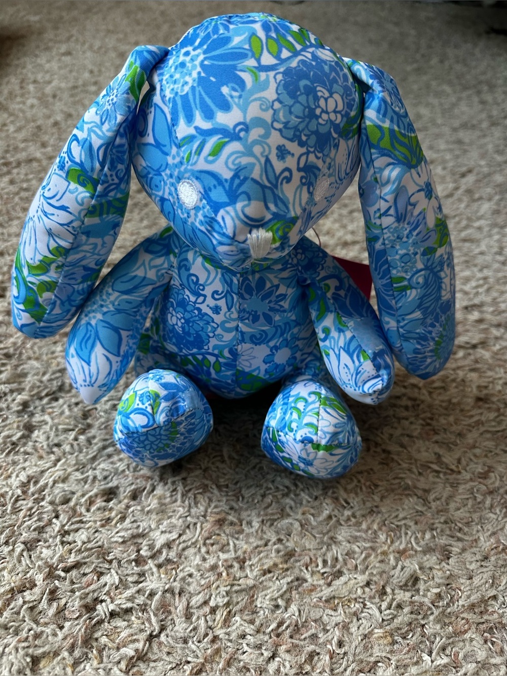 Lilly Pulitzer Frenchie Blue Floral Plush Bunny Stuffed Animal